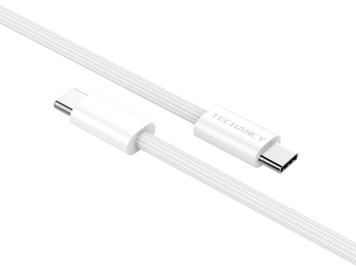 Techancy USB-C to USB-C Cable TB4764 1M PD 60W, Braided, Fast Charging, Compatible with Mobile Phone