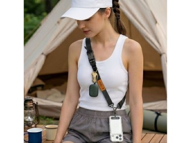 Tech-Protect C9S Rope Crossbody Phone Lanyard - Black and Orange Tech-Protect C9S Rope Crossbody Phone Lanyard - Black and Orange