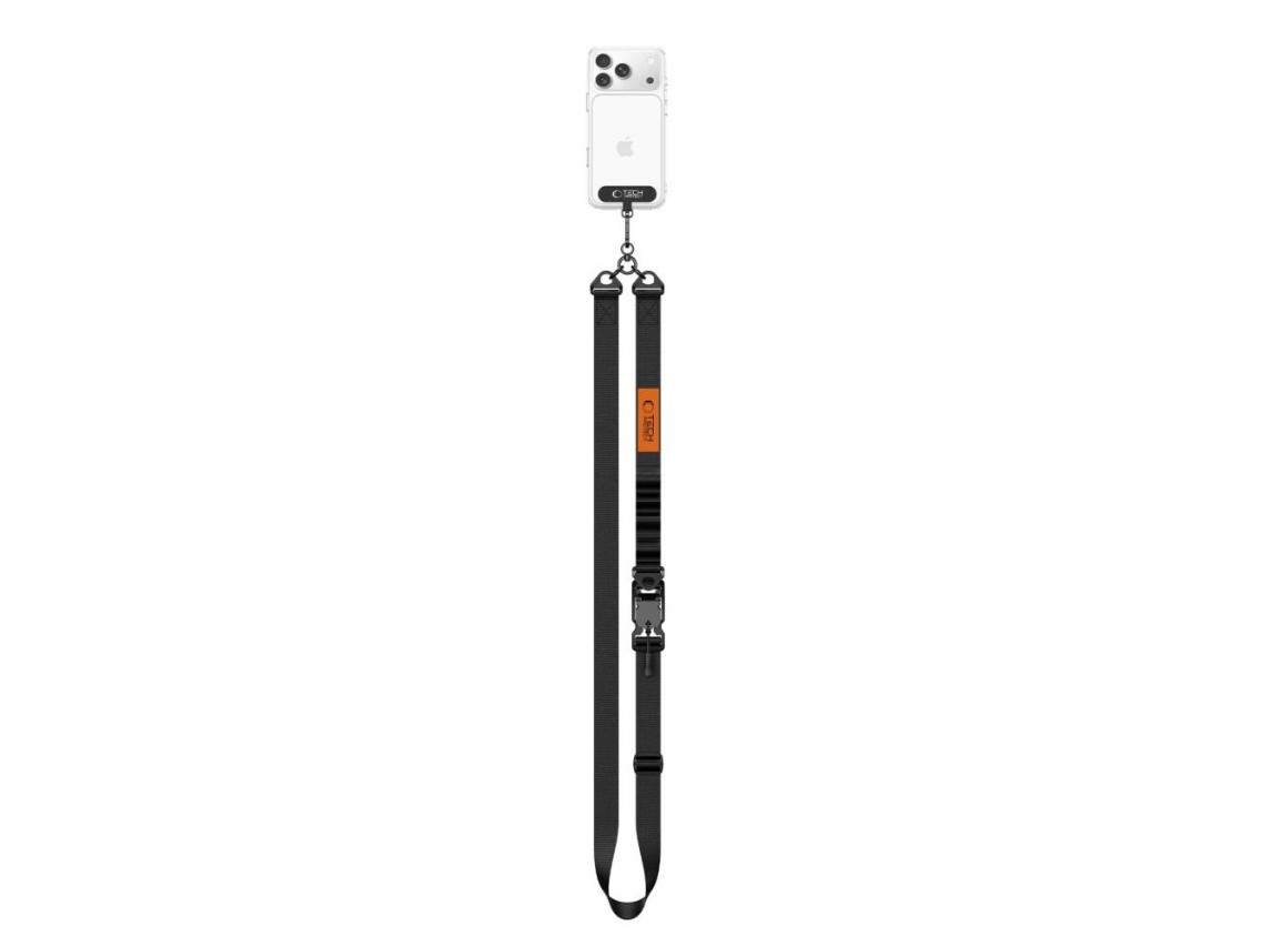 Cordão transversal para celular Tech-Protect C9S - Preto e Laranja