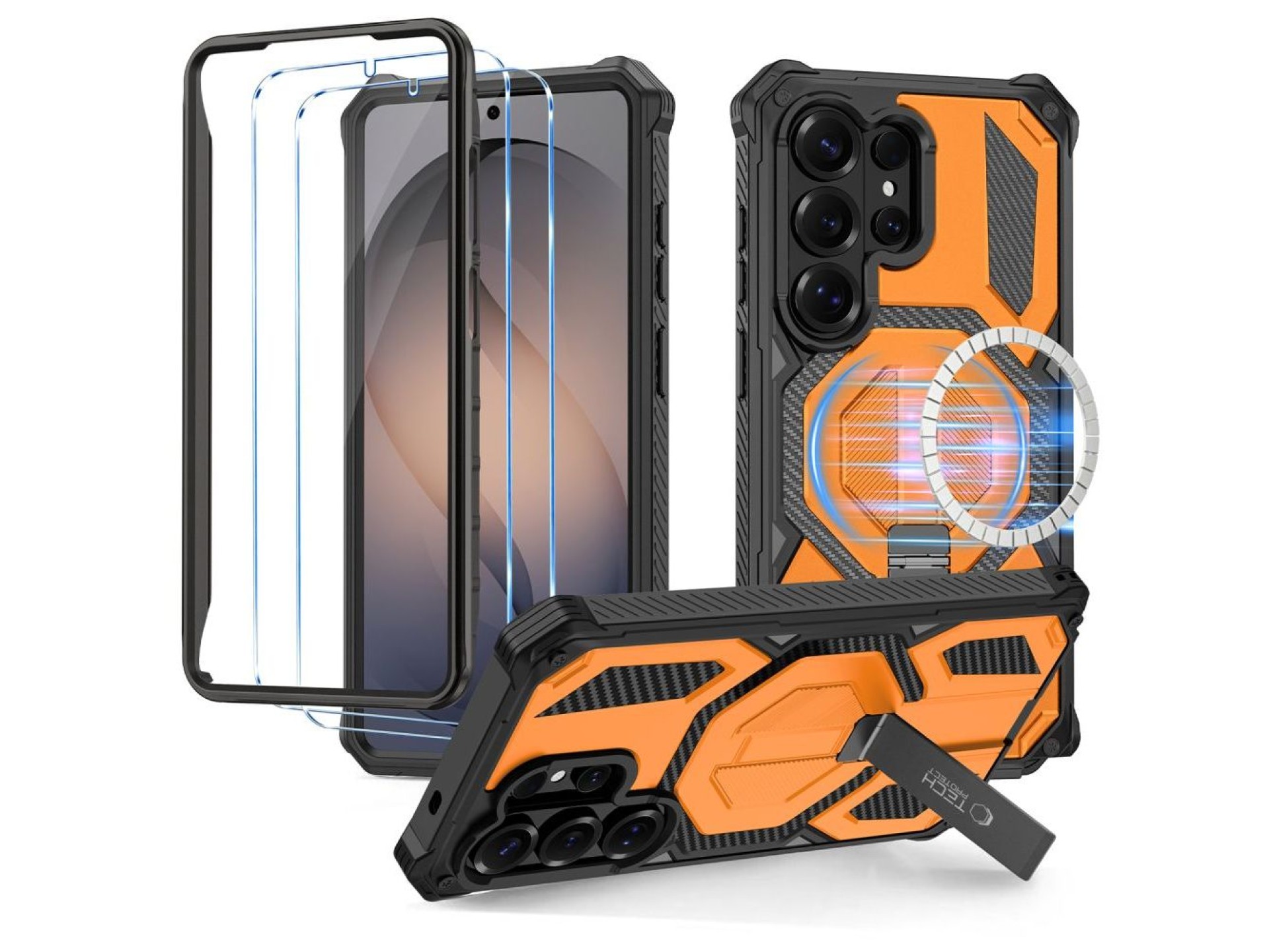 Tech-Protect MagBlast MagSafe Case + Tempered Glass 2-Pack for Samsung Galaxy S26 Ultra - Black and