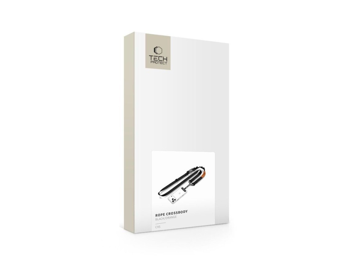 Cordão transversal para celular Tech-Protect C9S - Preto e Laranja