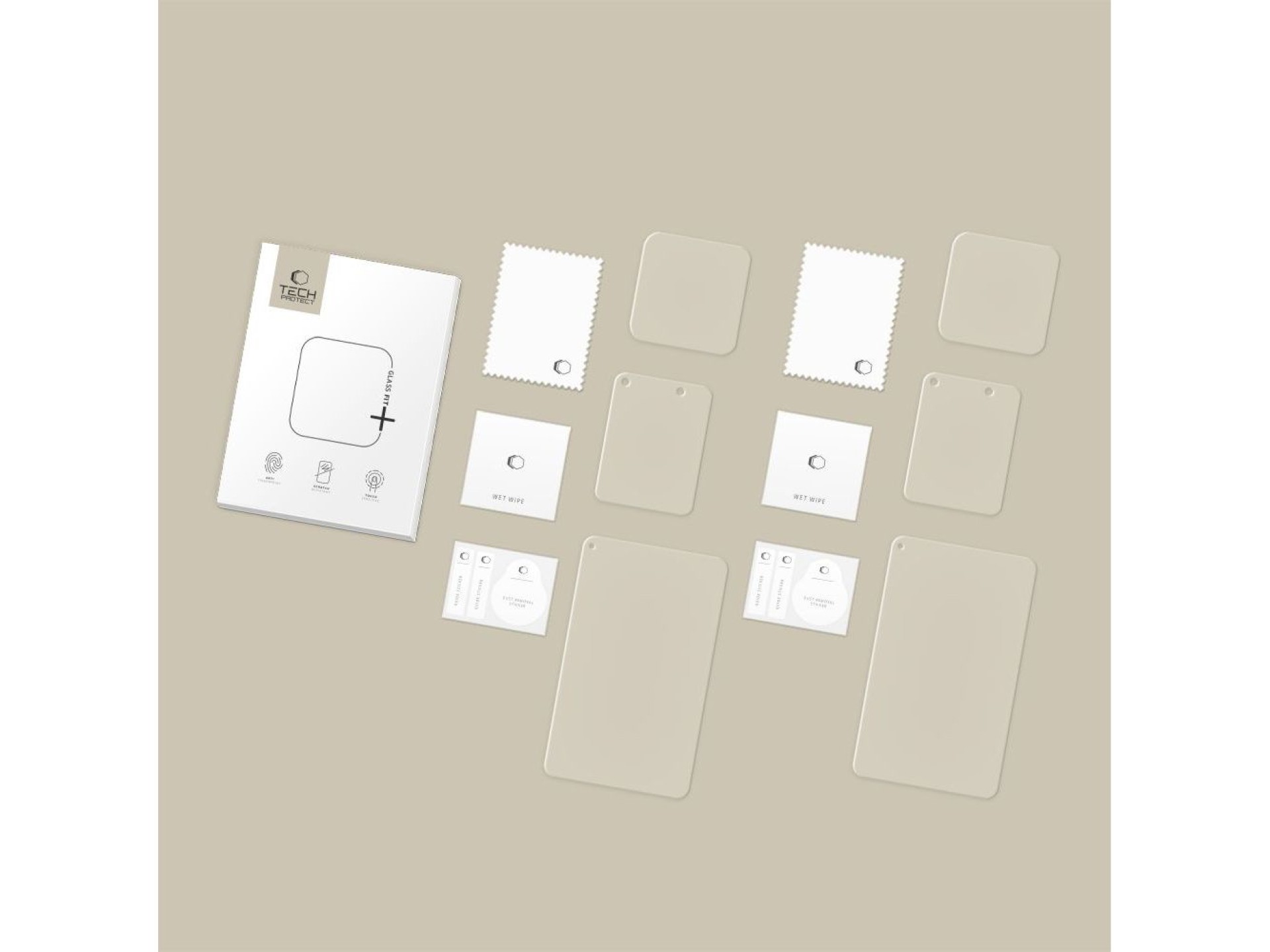 Tech-Protect Glass Fit+ Conjunto com 2 unidades de vidro e película protetora para GoPro Mission 1 /