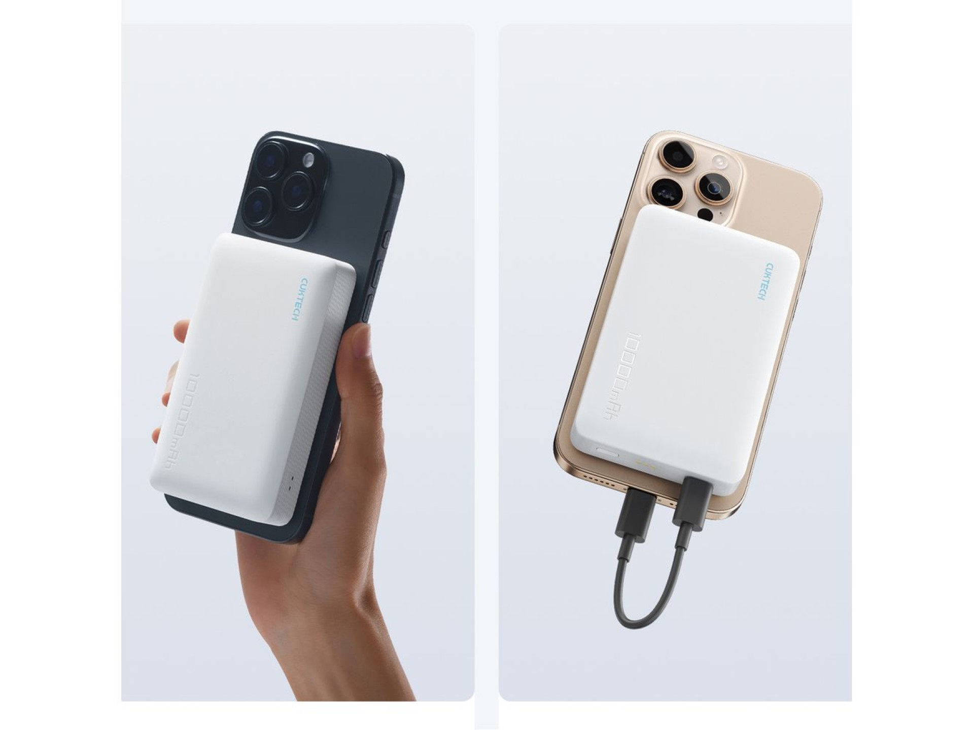Cuktech WPB100N 20W 10000mAh Power Bank Magnético com Suporte - Branco