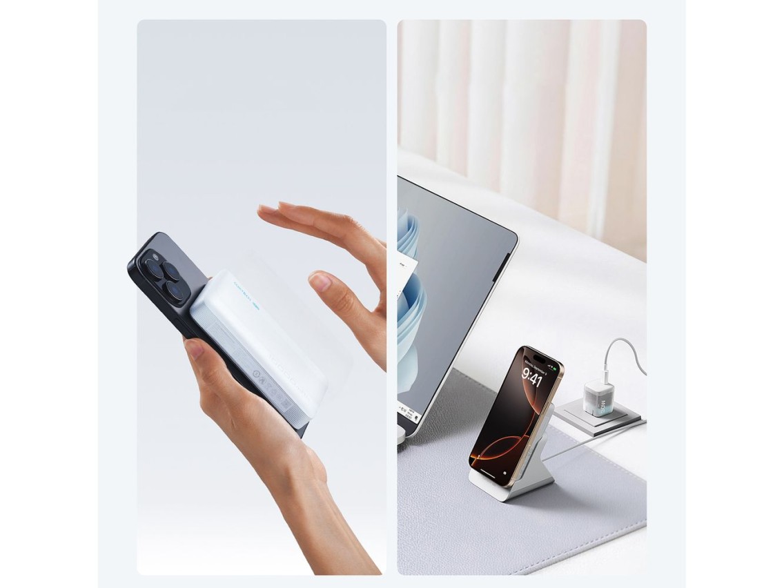 Cuktech WPB100N 20W 10000mAh Power Bank Magnético com Suporte - Branco