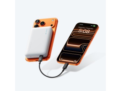 Bater�a externa magn�tica Cuktech WPB100N de 20 W y 10000 mAh con soporte - Blanca