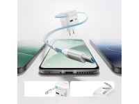 Cargador de pared Cuktech AD653W de 67 W con tecnología GaN, 2 puertos USB-C + USB-A y cable USB-C r Cargador de pared Cuktech AD653W de 67 W con tecnología GaN, 2 puertos USB-C + USB-A y cable USB-C r