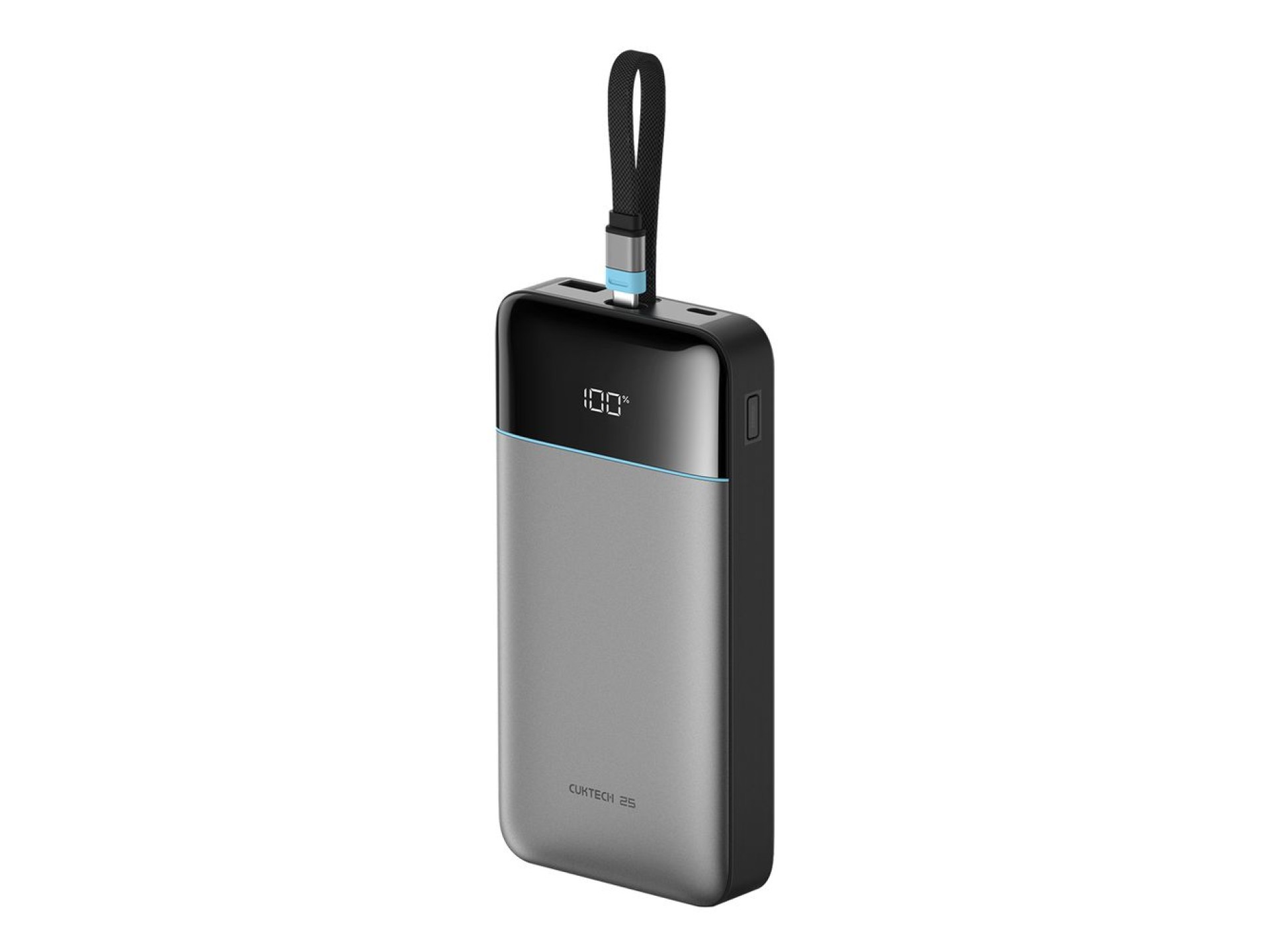 Cuktech LPB252N 120W 25000mAh Powerbank with Built-in USB-C Cable - Gray