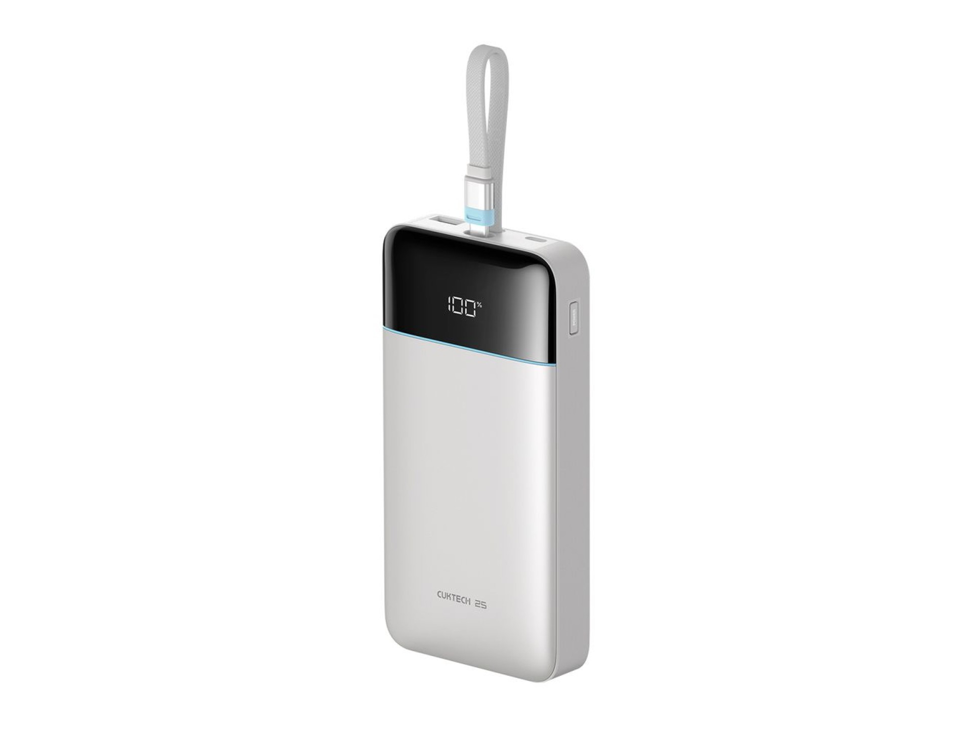 Cuktech LPB252N 120W 25000mAh Powerbank with Built-in USB-C Cable - White