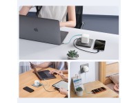 Cargador de pared Cuktech AD653W de 67 W con tecnología GaN, 2 puertos USB-C + USB-A y cable USB-C r Cargador de pared Cuktech AD653W de 67 W con tecnología GaN, 2 puertos USB-C + USB-A y cable USB-C r