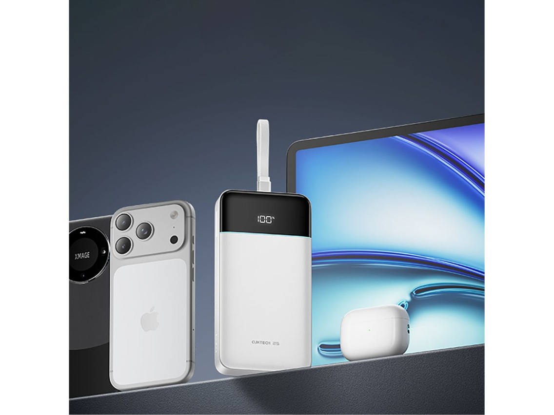Cuktech LPB252N 120W 25000mAh Powerbank with Built-in USB-C Cable - White