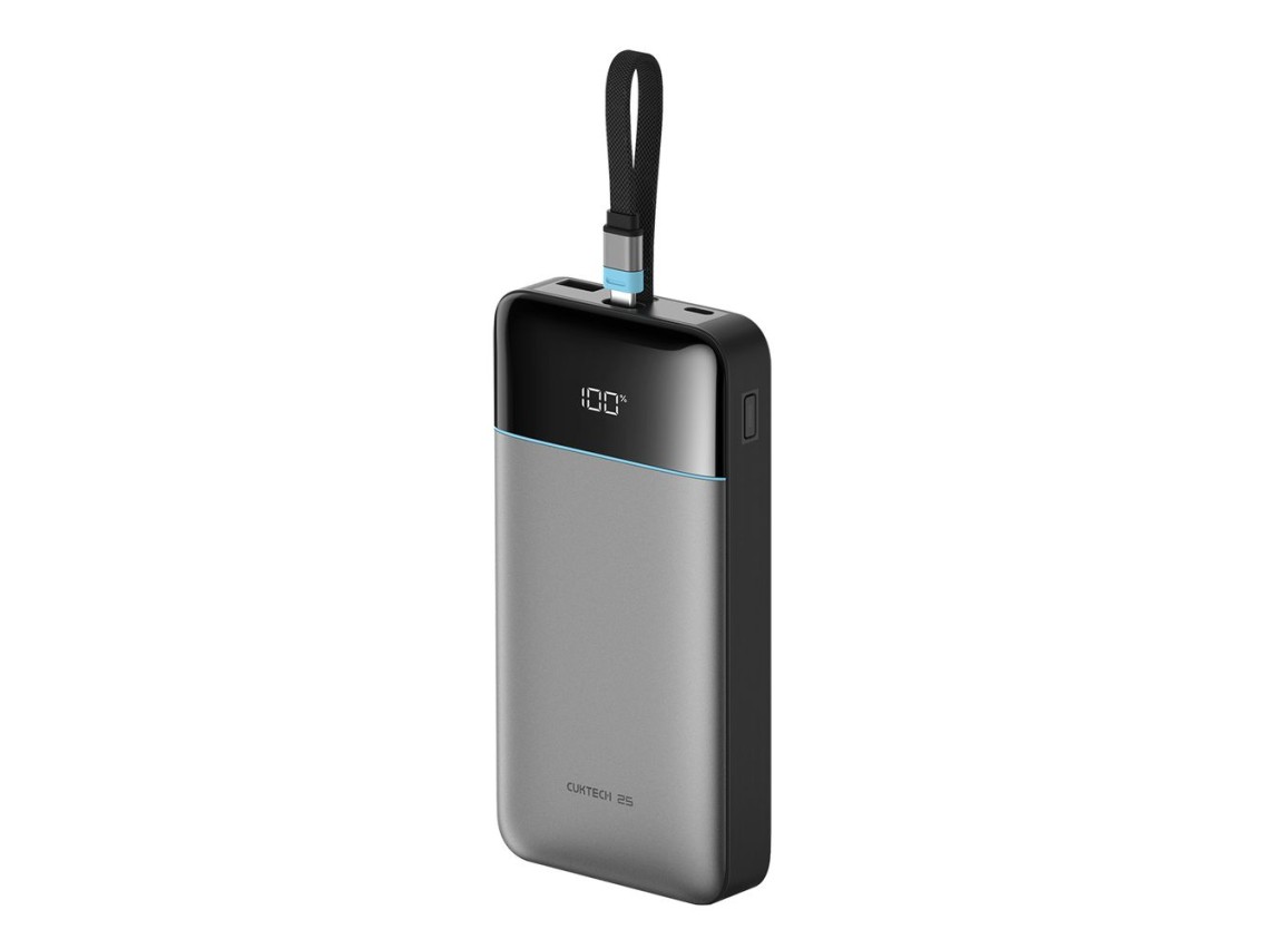 Cuktech LPB252N 120W 25000mAh Powerbank with Built-in USB-C Cable - Gray