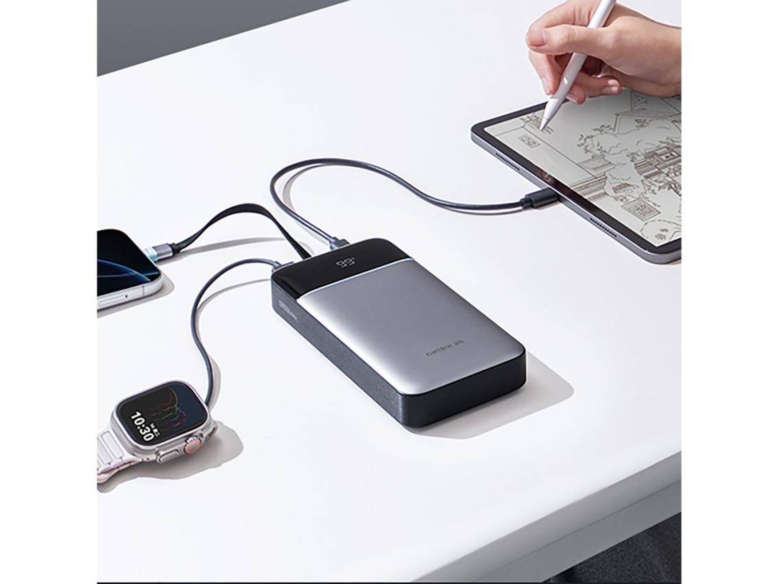 Cuktech LPB252N 120W 25000mAh Powerbank with Built-in USB-C Cable - Gray