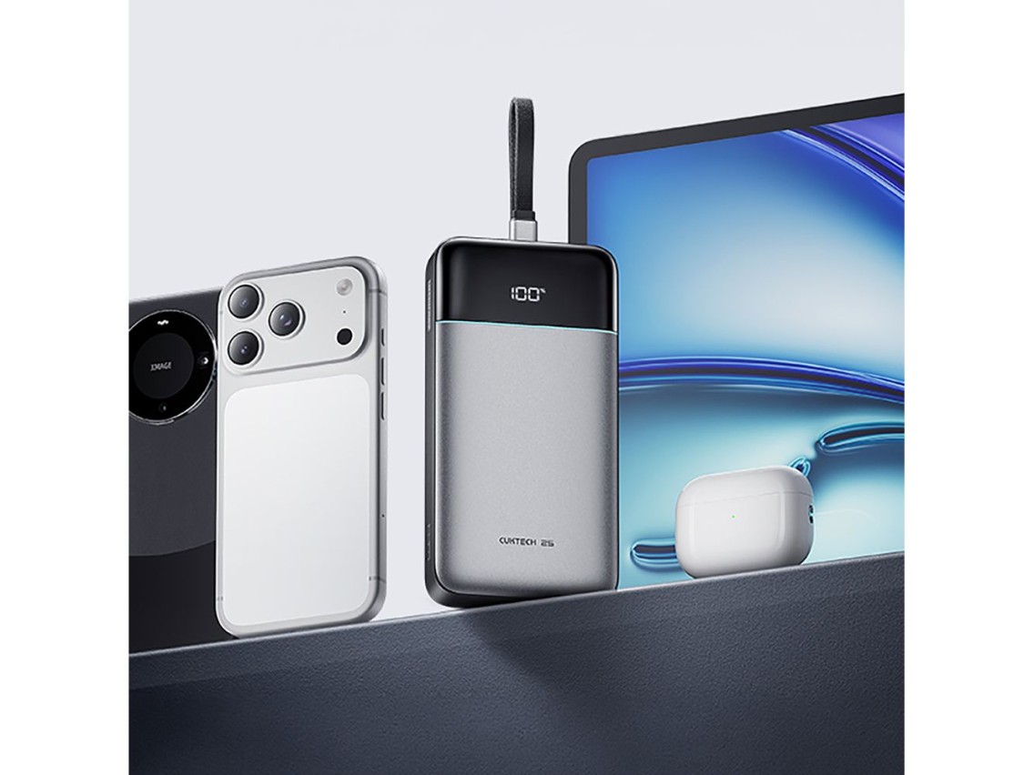 Cuktech LPB252N 120W 25000mAh Powerbank with Built-in USB-C Cable - Gray