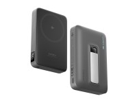 Bater�a externa magn�tica Cuktech WPB100 de 10000 mAh con carga Qi2 y 30 W con soporte - Negra