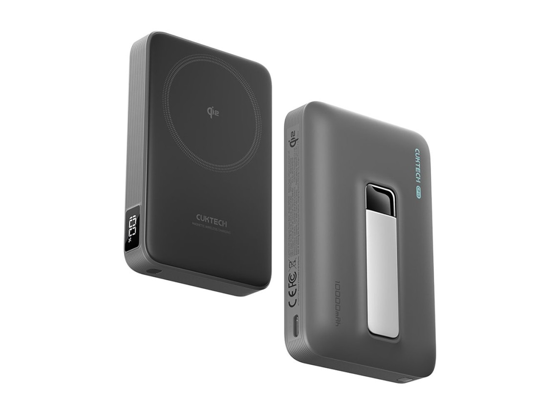 Cuktech WPB100 10000 mAh Qi2 Magnetic Powerbank 30W with Stand - Black