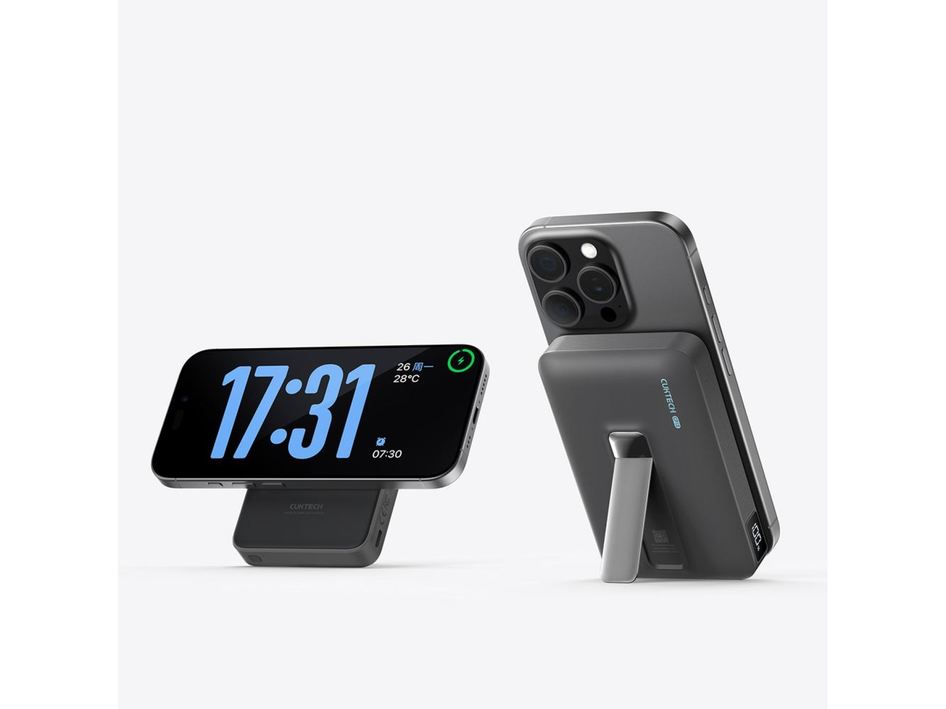 Cuktech WPB100 10000 mAh Qi2 Magnetic Powerbank 30W with Stand - Black