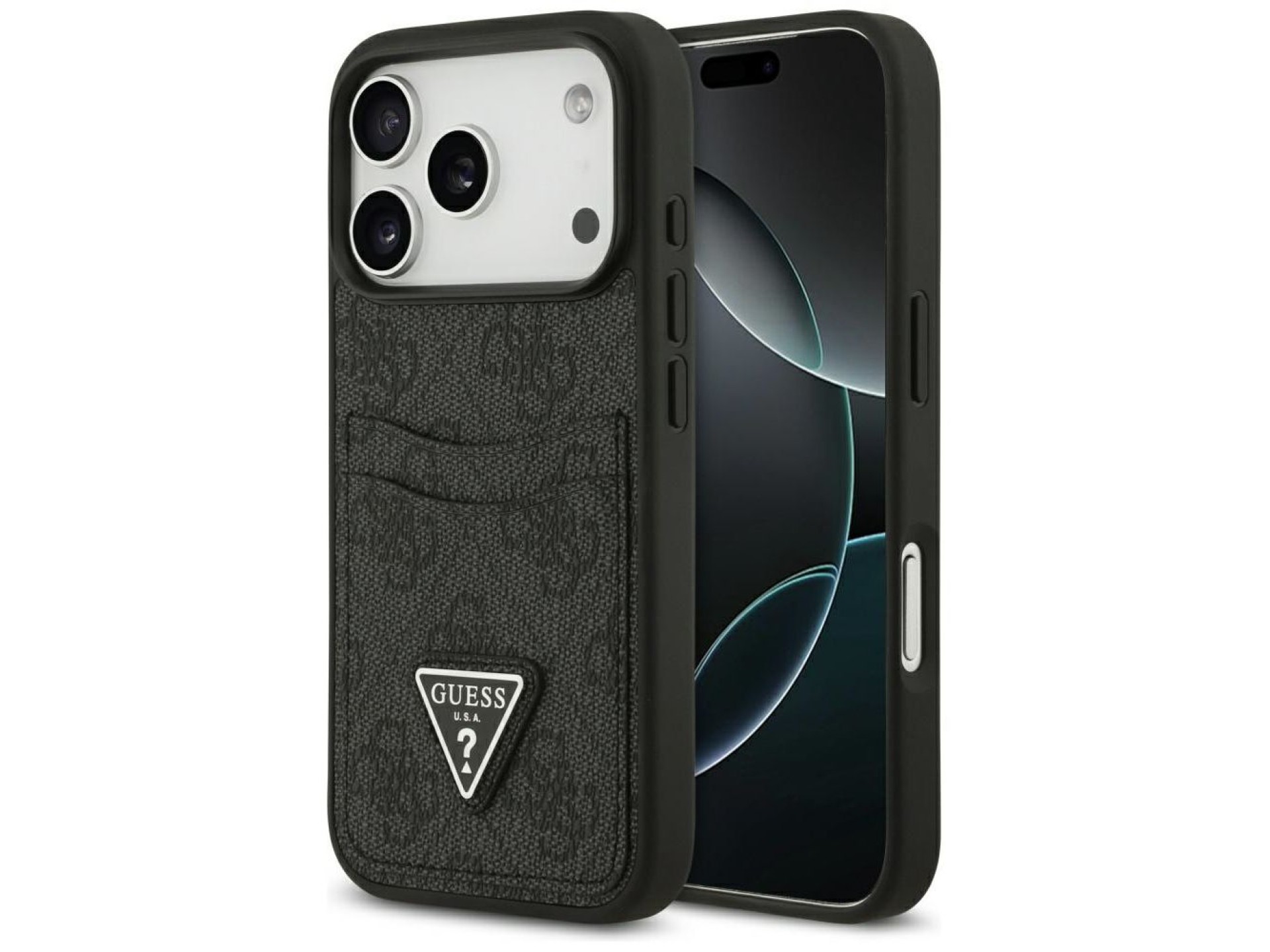 Funda Guess 4G nauble Card Triangle para iPhone 17 Pro - negra
