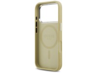 Funda Guess con logo triangular brillante y cierre MagSafe para iPhone 17 Pro - Dorado