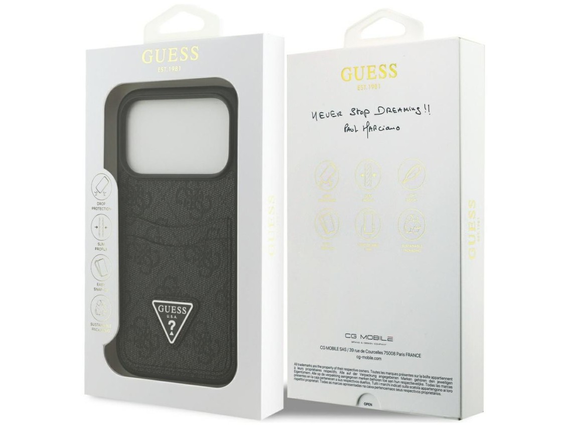 Guess 4G nauble Card Triangle case for iPhone 17 Pro - black