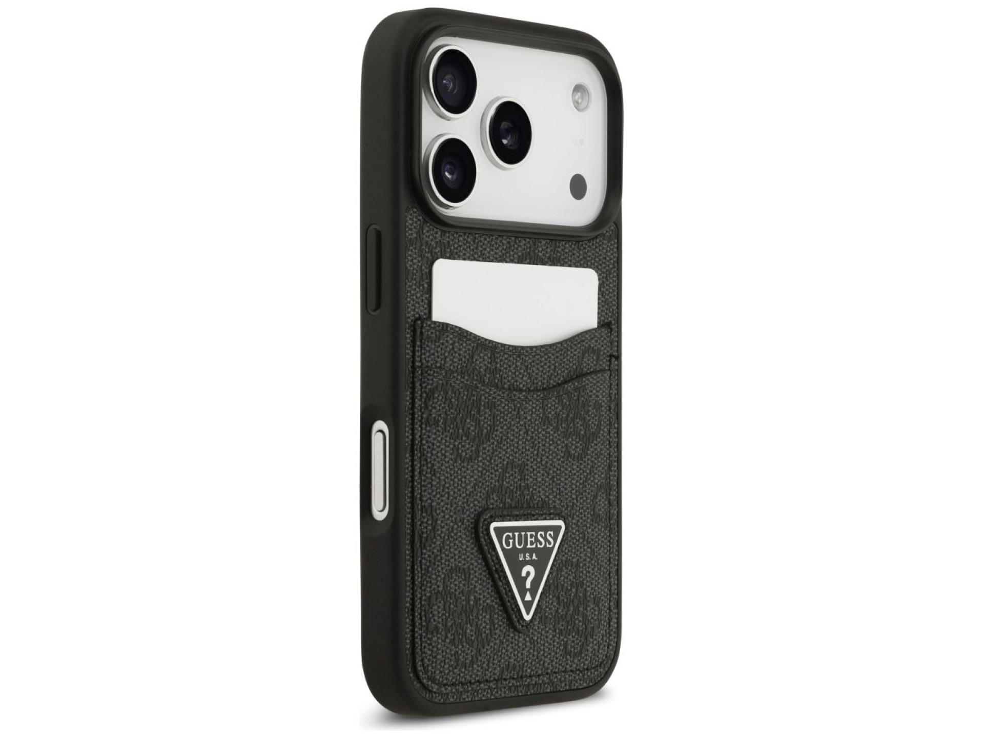 Funda Guess 4G nauble Card Triangle para iPhone 17 Pro - negra