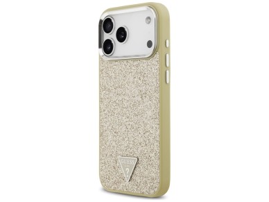 Guess Glitter Triangle Logo MagSafe Case for iPhone 17 Pro Max - Gold Guess Glitter Triangle Logo MagSafe Case for iPhone 17 Pro Max - Gold