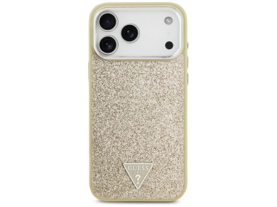 Guess Glitter Triangle Logo MagSafe Case for iPhone 17 Pro Max - Gold Guess Glitter Triangle Logo MagSafe Case for iPhone 17 Pro Max - Gold