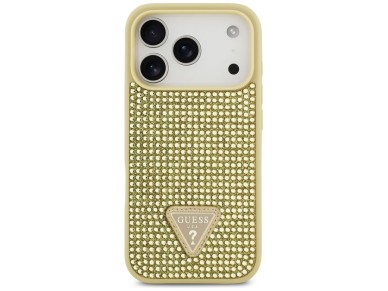 Guess Rhinestone Triangle Logo iPhone 17 Pro Case - Gold Guess Rhinestone Triangle Logo iPhone 17 Pro Case - Gold
