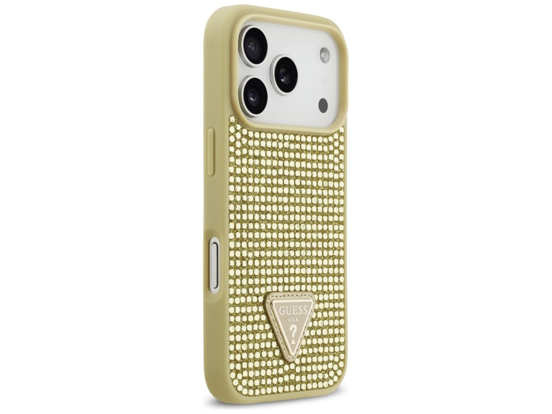 Guess Rhinestone Triangle Logo iPhone 17 Pro Case - Gold