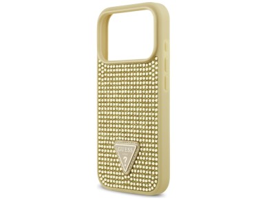 Guess Rhinestone Triangle Logo iPhone 17 Pro Case - Gold Guess Rhinestone Triangle Logo iPhone 17 Pro Case - Gold