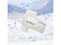 Memoria USB Orico U301 de 128 GB con puertos USB-A, USB-C y USB 3.2 Gen 1 - Plateada