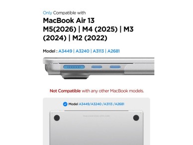 Spigen AirSkin Case for MacBook Air 13" 2023/2024/2025/2026 - Transparent Spigen AirSkin Case for MacBook Air 13" 2023/2024/2025/2026 - Transparent