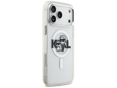 Karl Lagerfeld IML Glitter Karl & Choupette Sketch Logo MagSafe Case for iPhone 17 Pro Max - Clear Karl Lagerfeld IML Glitter Karl & Choupette Sketch Logo MagSafe Case for iPhone 17 Pro Max - Clear
