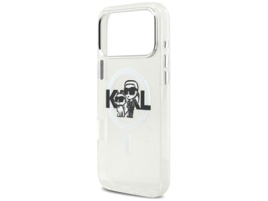 Karl Lagerfeld IML Glitter Karl & Choupette Sketch Logo MagSafe Case for iPhone 17 Pro Max - Clear Karl Lagerfeld IML Glitter Karl & Choupette Sketch Logo MagSafe Case for iPhone 17 Pro Max - Clear