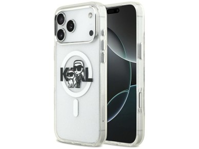 Karl Lagerfeld IML Glitter Karl & Choupette Sketch Logo MagSafe Case for iPhone 17 Pro Max - Clear Karl Lagerfeld IML Glitter Karl & Choupette Sketch Logo MagSafe Case for iPhone 17 Pro Max - Clear