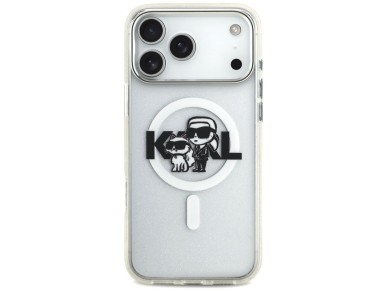 Karl Lagerfeld IML Glitter Karl & Choupette Sketch Logo MagSafe Case for iPhone 17 Pro Max - Clear Karl Lagerfeld IML Glitter Karl & Choupette Sketch Logo MagSafe Case for iPhone 17 Pro Max - Clear
