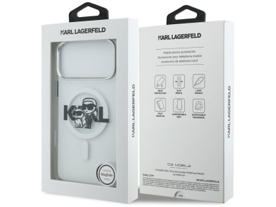 Karl Lagerfeld IML Glitter Karl & Choupette Sketch Logo MagSafe Case for iPhone 17 Pro Max - Clear Karl Lagerfeld IML Glitter Karl & Choupette Sketch Logo MagSafe Case for iPhone 17 Pro Max - Clear