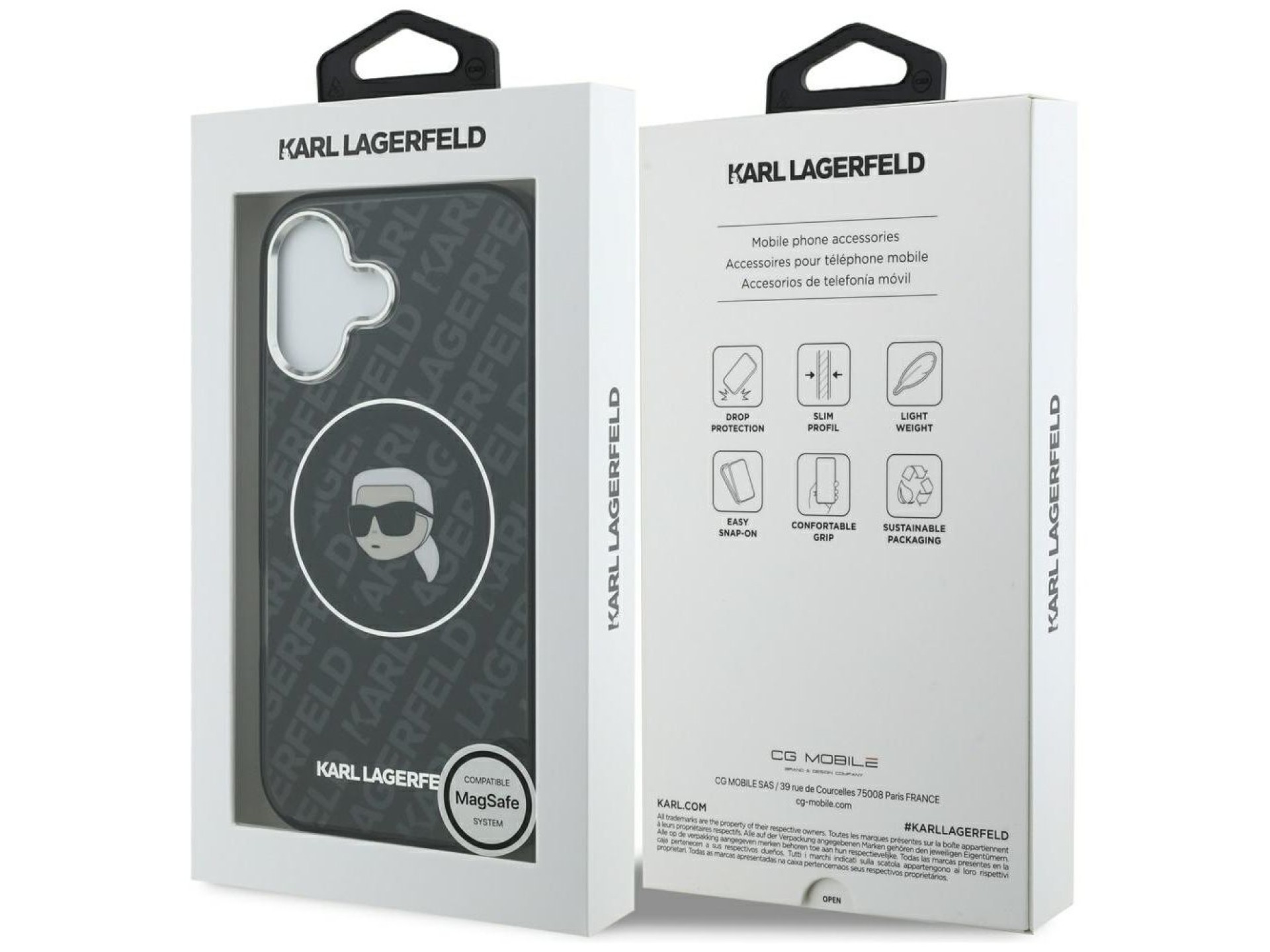 Karl Lagerfeld IML Karl Head Logo MagSafe Case for iPhone 17 - Black