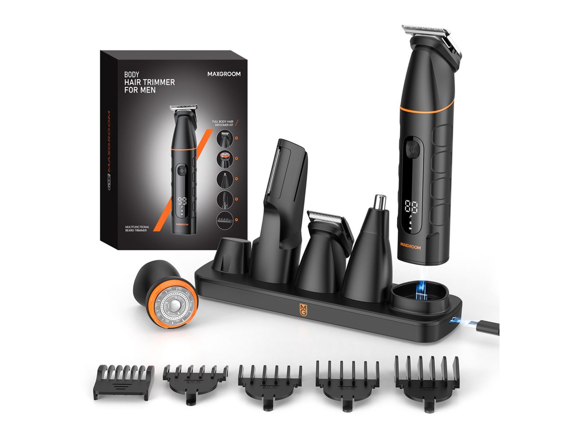 Aparador multifuncional MAXGROOM LK-892 com pontas substituíveis - preto