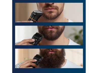 Aparador MAXGROOM JK-666 6 em 1 para barba, cabelo, corpo, nariz e orelhas IPX6 - preto