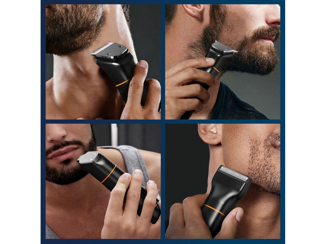 MAXGROOM JK-666 6-in-1 trimmer for beard, hair, body, nose and ears IPX6 - black