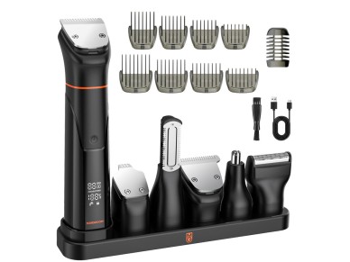 Aparador MAXGROOM JK-666 6 em 1 para barba, cabelo, corpo, nariz e orelhas IPX6 - preto