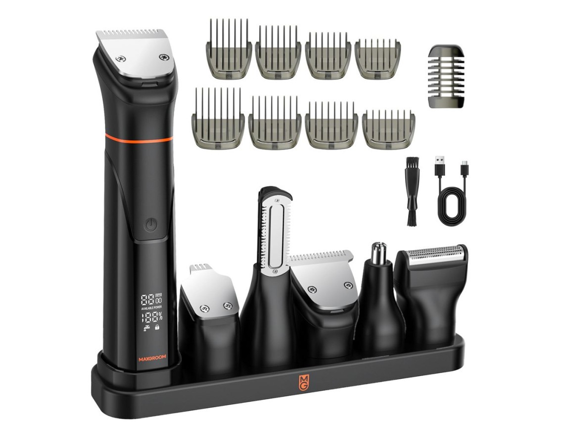 MAXGROOM JK-666 6-in-1 trimmer for beard, hair, body, nose and ears IPX6 - black