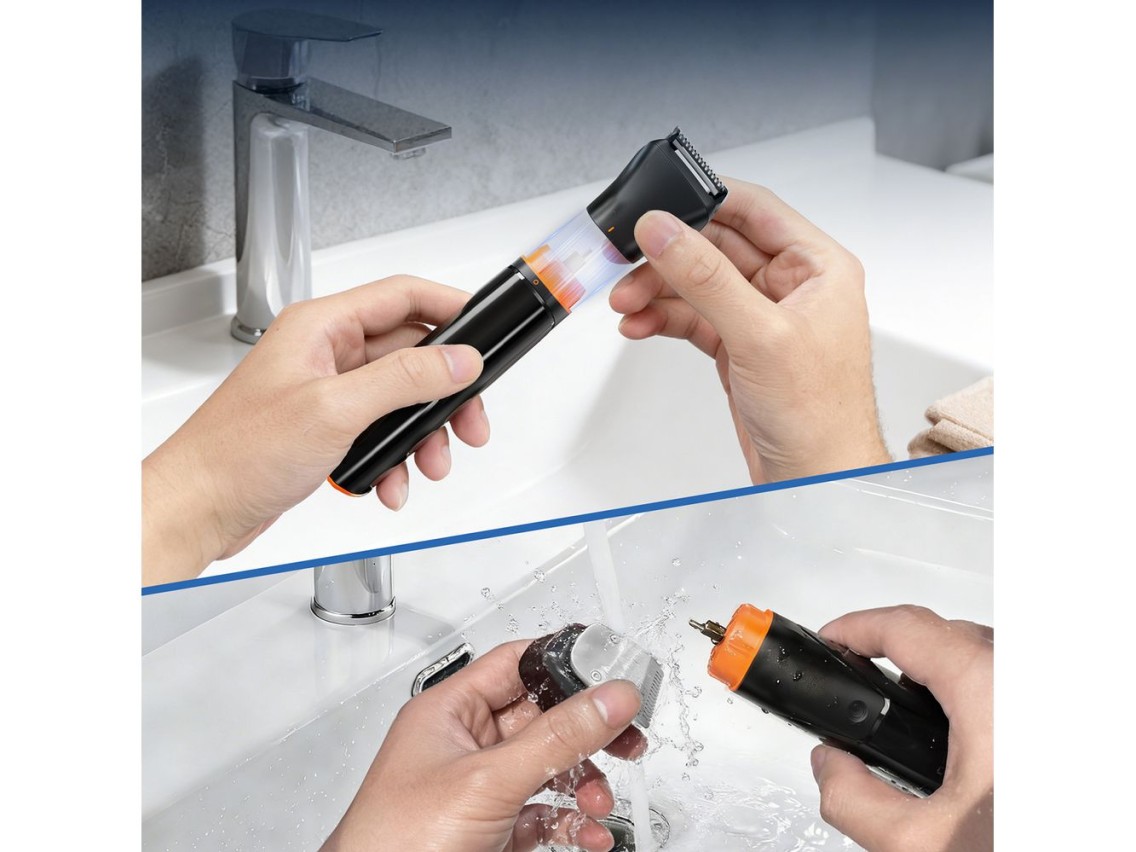MAXGROOM JK-666 6-in-1 trimmer for beard, hair, body, nose and ears IPX6 - black