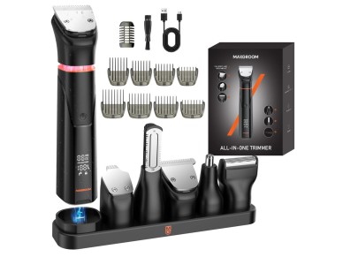 Aparador MAXGROOM JK-666 6 em 1 para barba, cabelo, corpo, nariz e orelhas IPX6 - preto