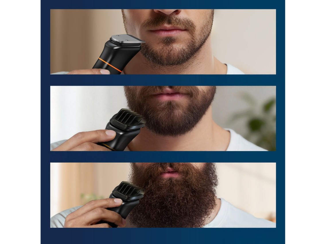 MAXGROOM JK-666 6-in-1 trimmer for beard, hair, body, nose and ears IPX6 - black