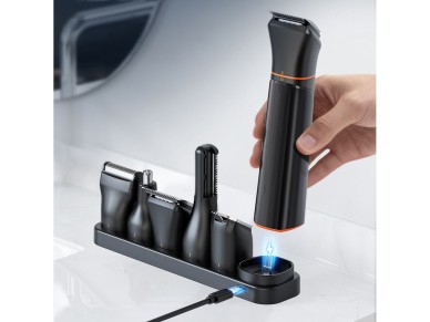 Aparador MAXGROOM JK-666 6 em 1 para barba, cabelo, corpo, nariz e orelhas IPX6 - preto