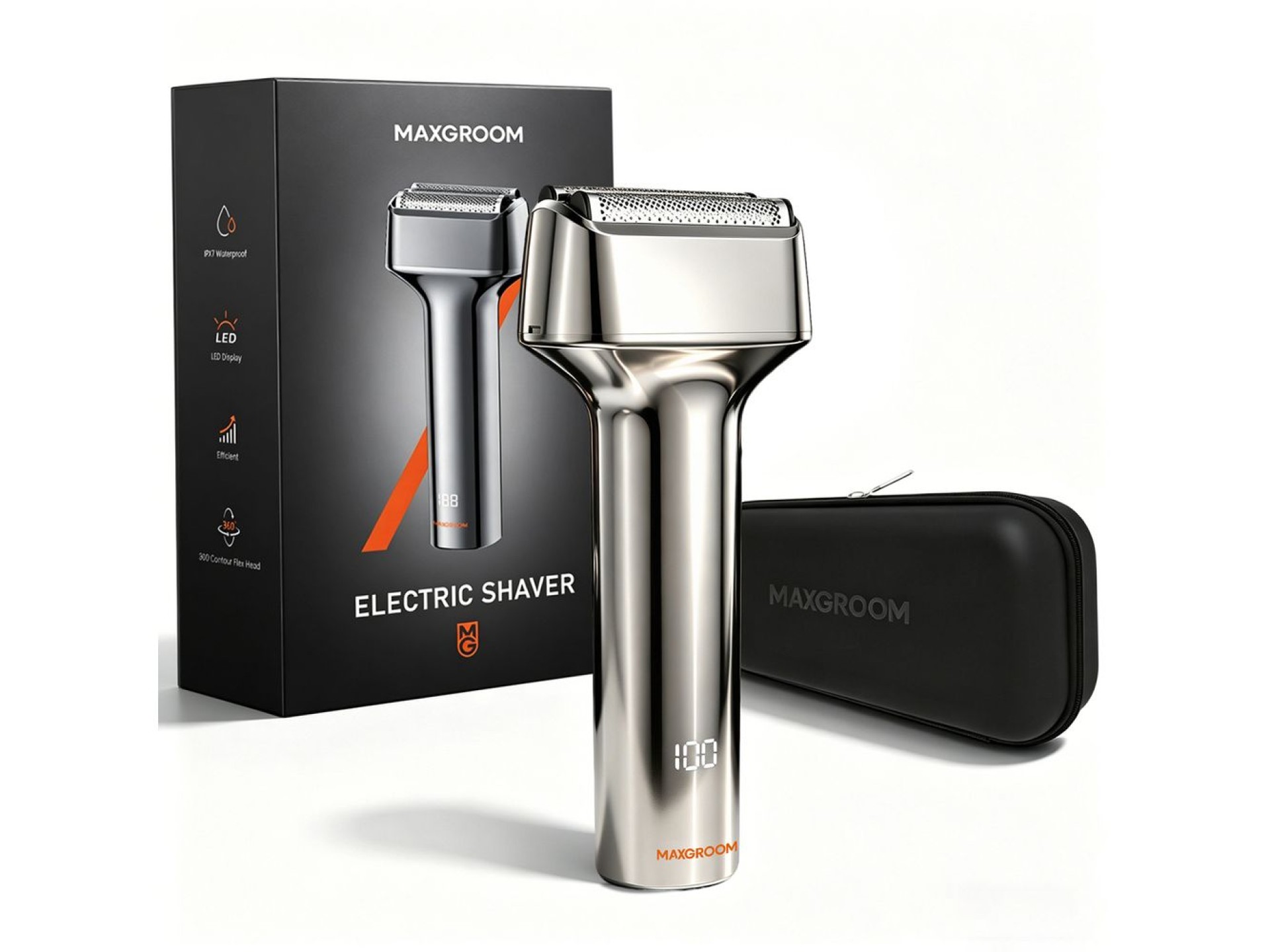 Barbeador elétrico de lâmina MAXGROOM WF-2037D IPX7 - prata