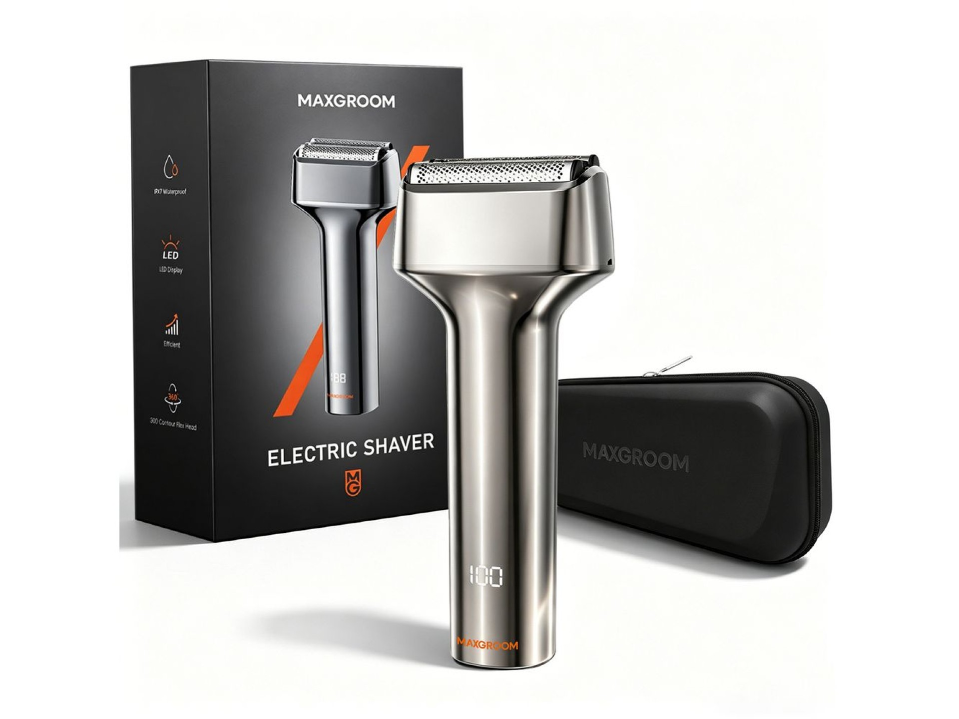 Barbeador elétrico de lâmina MAXGROOM WF-2037D IPX7 - prata