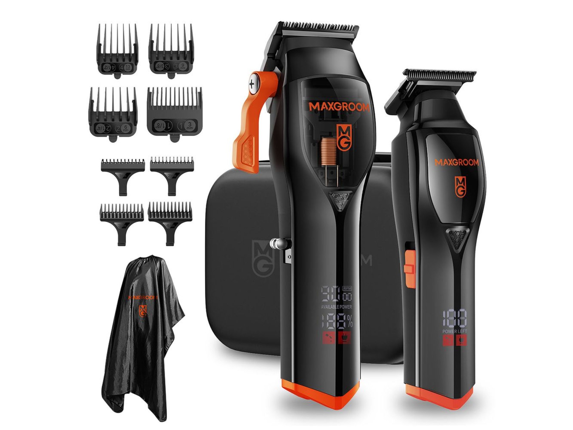 Máquina de cortar cabelo multifuncional MAXGROOM WF-3908 com aparador - preta