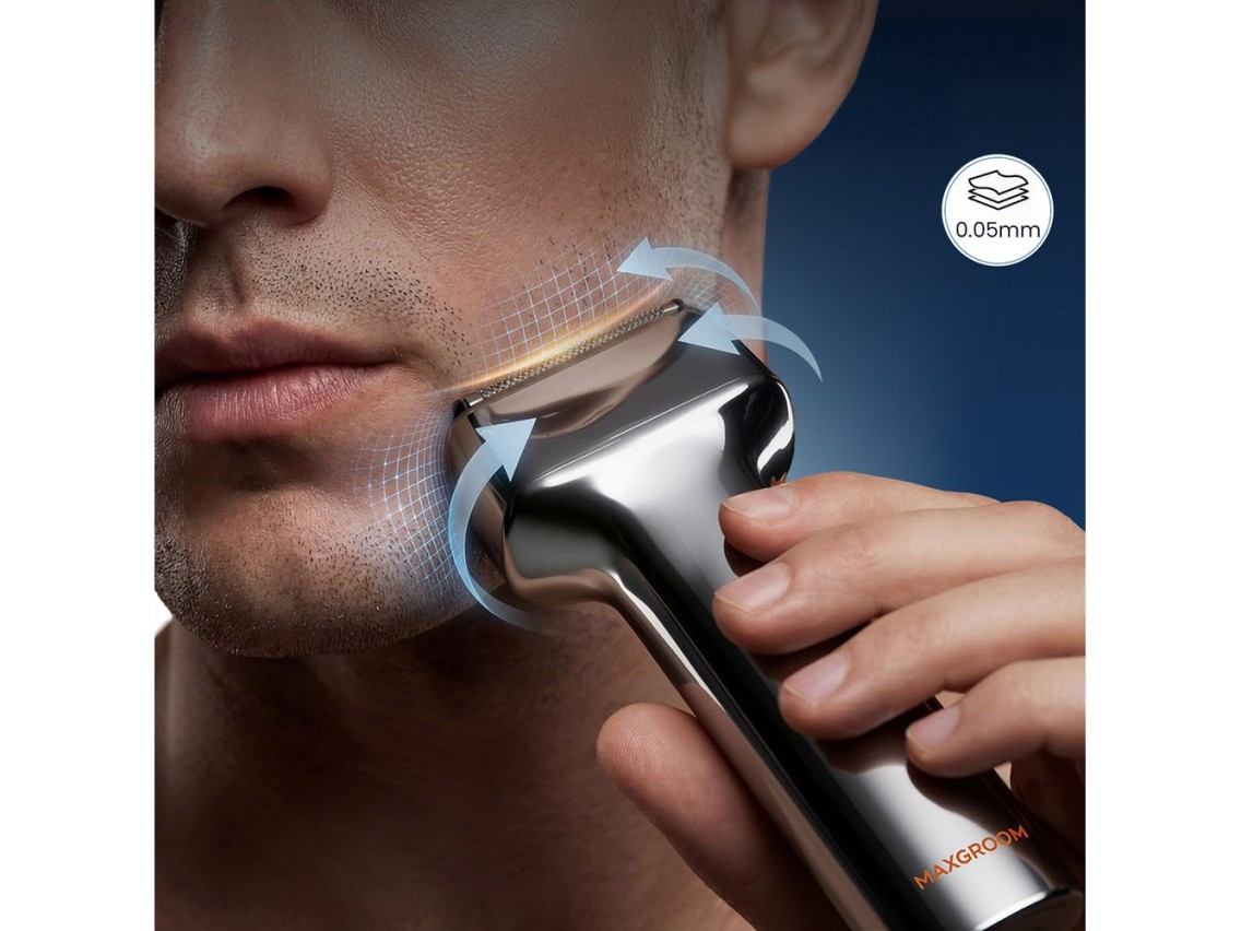 Barbeador elétrico de lâmina MAXGROOM WF-2037D IPX7 - prata